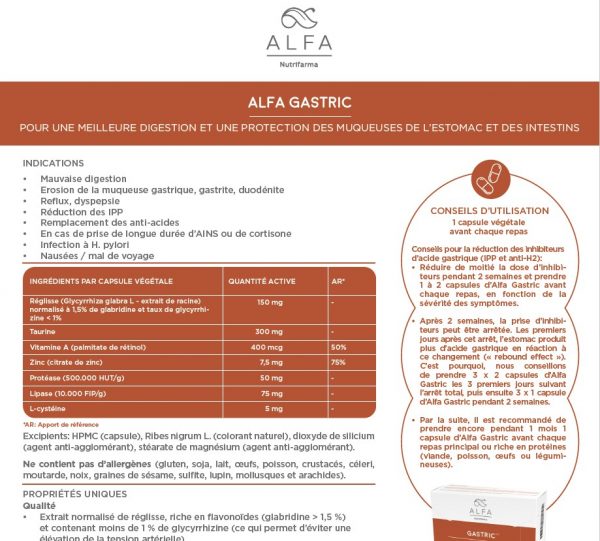Gastric product sheet FR